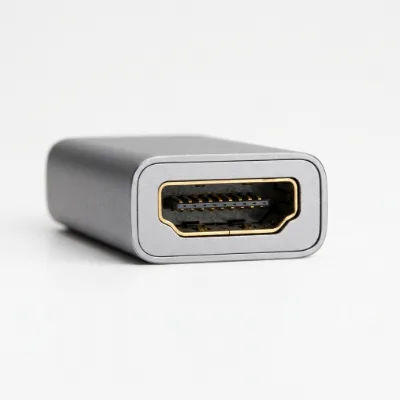 The adapter's HDMI port, close up